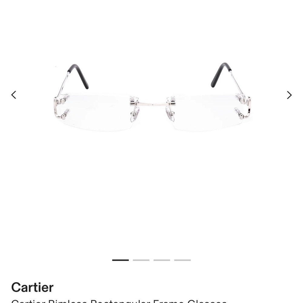 Cartier Rimless Rectangular Glasses in Silver wit… - image 4